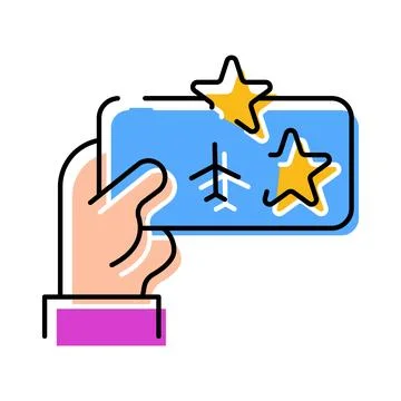 Hand holding airline loyalty program reward card Stock Illustration