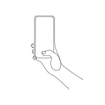 Hand holding and touch the screen of smartphone. Stock Illustration