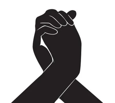 Hand holding another hand Stock Illustration