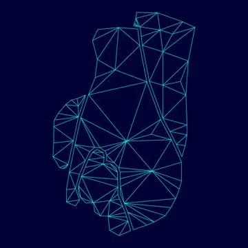Hand holding another hand sign of love low poly triangulation triangulated po Stock Illustration