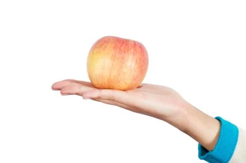 Hand holding apple Stock Photos