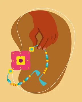 Hand holding armlet Stock Illustration