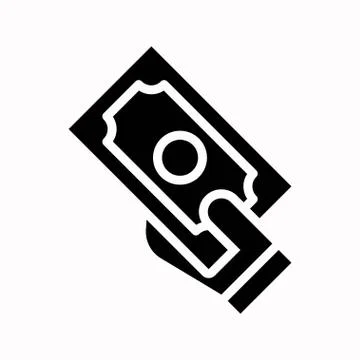 Hand holding banknote  vector, Black friday related solid icon Stock Illustration