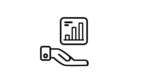 Hand Holding Bar Chart Report Icon Stock Footage 343508202