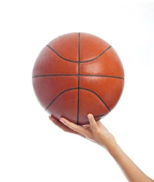 Hand holding a basket ball Stock Photos