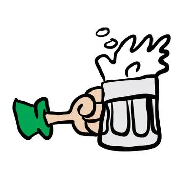 Hand holding a beer Stock Illustration