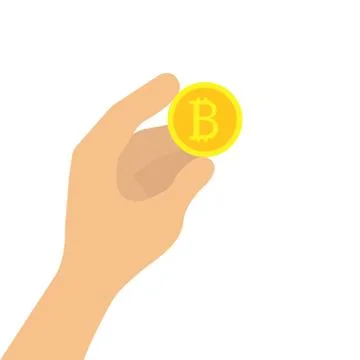 Hand holding bitcoin Illustrazione stock