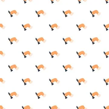 Hand holding black chess king seamless pattern イラスト素材