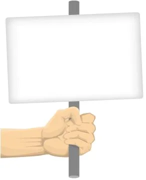 Hand holding blank board Stock Illustration