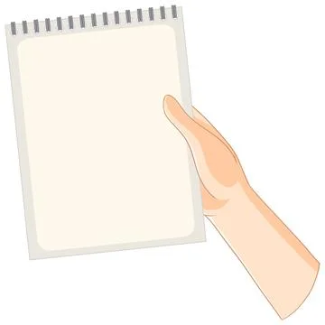Hand Holding a Blank Notepad Illustrazione stock