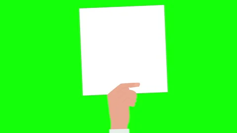 Hand Holding Blank Paper Animation on Green Screen Stock-Footage 335181301