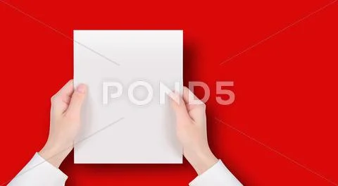 Hand holding blank paper message Stock Photos