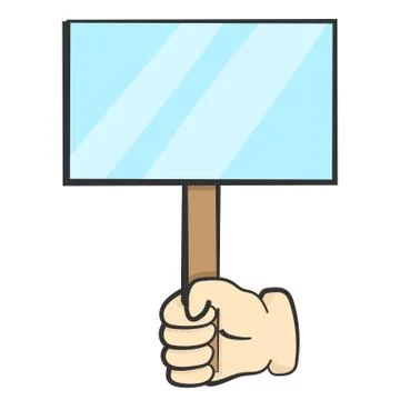 Hand holding blank plank  Stock Illustration