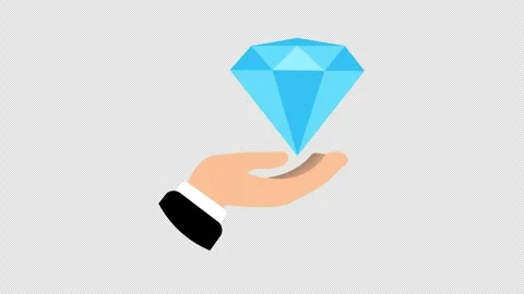 Hand Holding Blue Diamond Symbolizing Luxury Value and Premium Quality Video stock 339780295