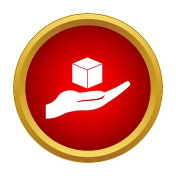 Hand holding box delivering parcel shipping service Stock Illustration