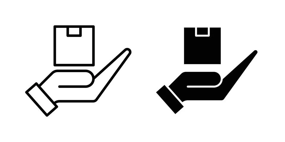 Hand holding box icon vector editable eps10 Stockillustratie