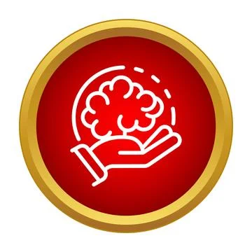 Hand holding brain illustrating creative idea generation concept Stock Illustration