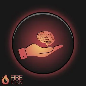 Hand holding a brain.  mind and science Stock Illustration