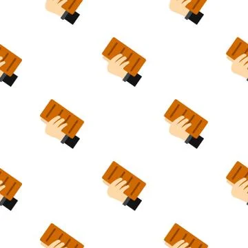 Hand holding a brick pattern seamless 스톡 일러스트