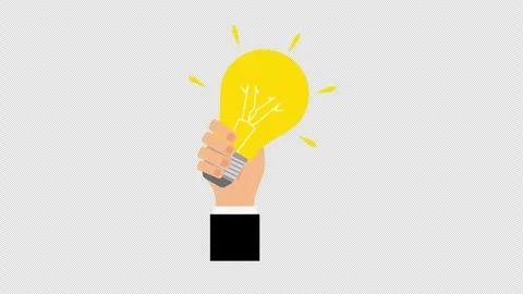 Hand Holding Bright Light Bulb Representing Creative Business Innovation Idea Stock Footage 339780714