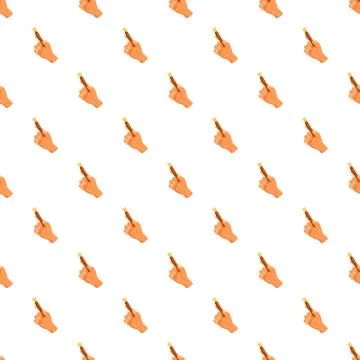 Hand holding brush creating seamless artistic pattern Stock Illustration