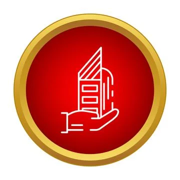 Hand holding building offering real estate property services イラスト素材