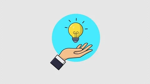 Hand Holding Bulb Creative Idea Concept Animation Video - Transparent Stock Footage 273772051