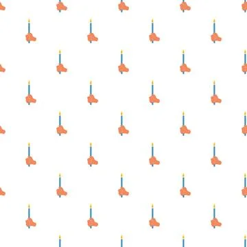 Hand holding burning candle repeating pattern 스톡 일러스트