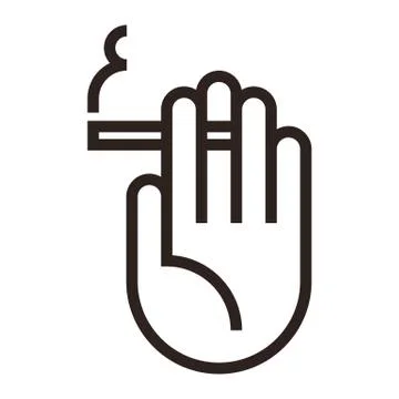 Hand holding burning cigarette icon Stock Illustration