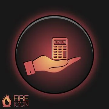 Hand holding a calculator Illustrazione stock