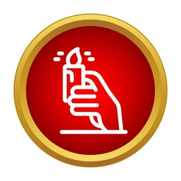 Hand holding candle light burning in circle Stock Illustration