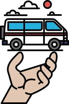 A hand is holding a car Stock Illustration