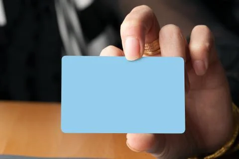 Hand Holding a Card Stock Photos