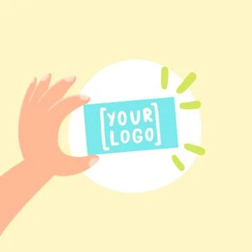 Hand holding card template. Stock Illustration