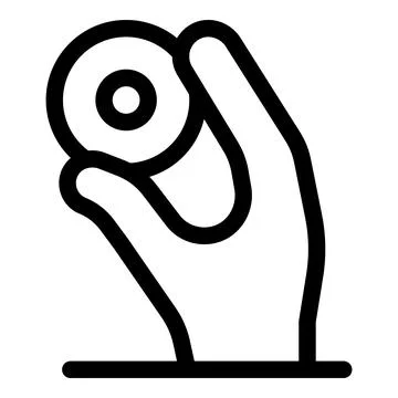 Hand holding a cd rom disk icon Illustrazione stock
