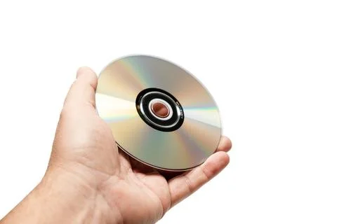 A hand holding a CD with a white background Stock Illustration