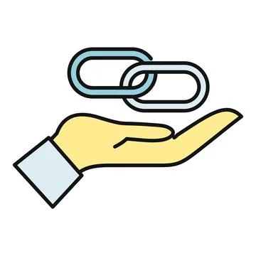 Hand holding a chain link symbolizing connection Stock Illustration