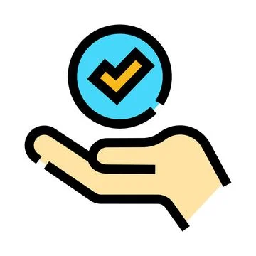 Hand holding check mark sign approving success Stock Illustration