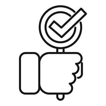 Hand holding checkmark symbol for test validation Stock Illustration