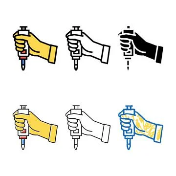 Hand holding chemical forms tool color icon vector isolated Stock Illustration