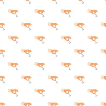 Hand holding chess piece creating seamless pattern Stockillustratie