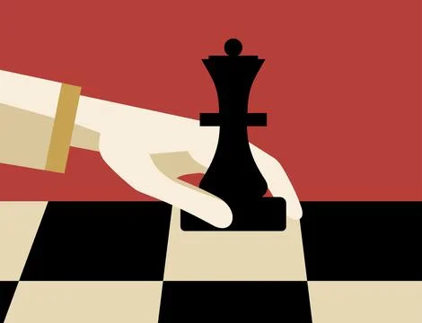Hand holding a chess piece vector illustration Stock Illustration
