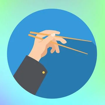 Hand holding chopsticks flat vector hand holding chopsticks flat vector. T... Stock Photos