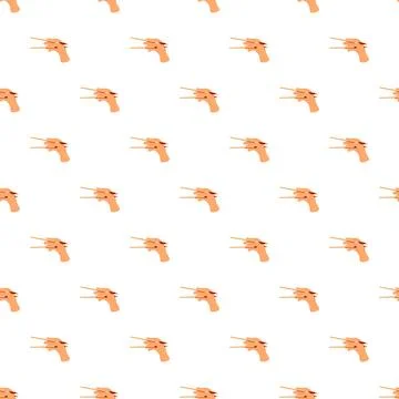 Hand holding chopsticks seamless pattern for asian cuisine Stock Illustration