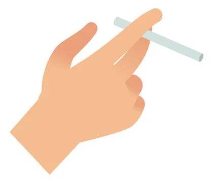 Hand holding cigarette flat icon. Smoking sign Stock Illustration