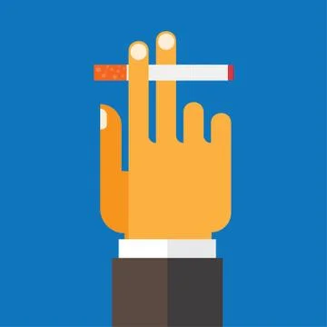 Hand holding a cigarette Stock Illustration