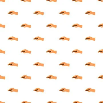 Hand holding cigarette pattern illustrating smoking addiction Stock Illustration