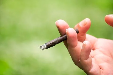 Hand holding cigarette Stock Photos