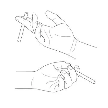 Hand holding a cigarette, vector illustration Stock Illustration