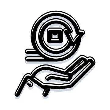 Hand holding circular arrow reload icon Stock Illustration